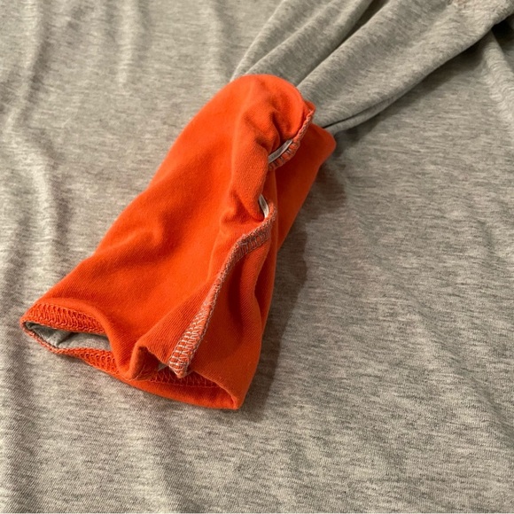 Puma Women's Lightweight Long Sleeve Hoodie Mini‎ Logo Grey Orange Size Large - Picture 6 of 6